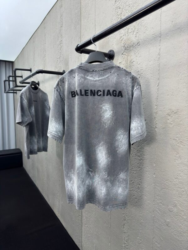 Balenciaga paint, splashed ink, embroidered lettering, short sleeves - 图片 3
