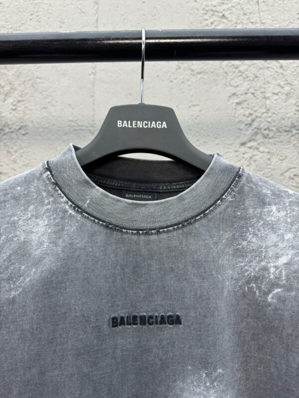 Balenciaga paint, splashed ink, embroidered lettering, short sleeves - 图片 4
