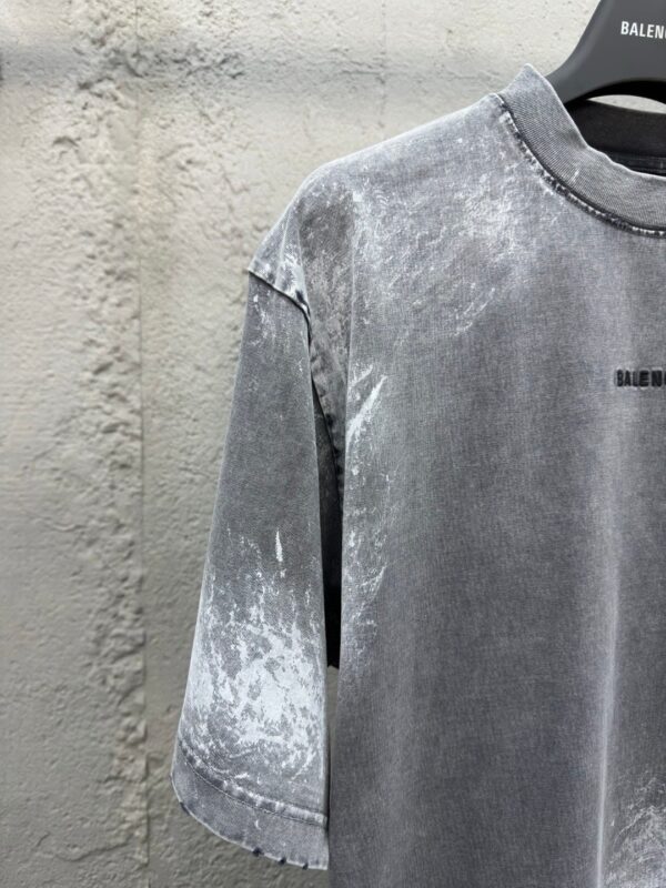 Balenciaga paint, splashed ink, embroidered lettering, short sleeves - 图片 7