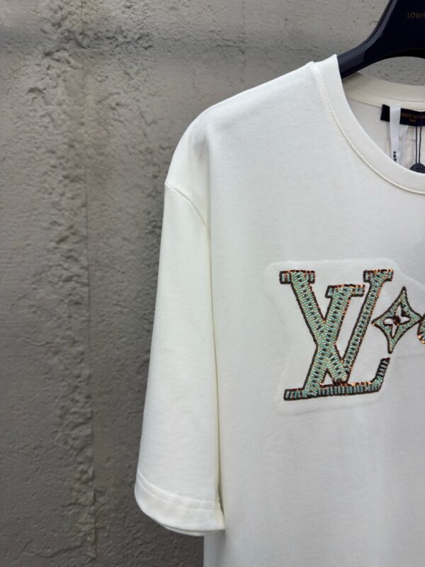 LOUIS VUITTON beaded letter short-sleeved T-shirt - 图片 6