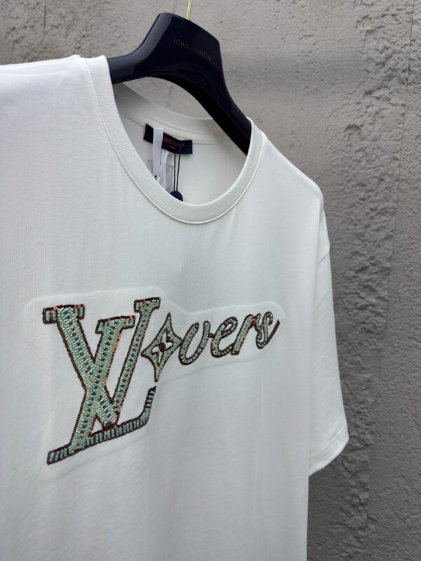 LOUIS VUITTON beaded letter short-sleeved T-shirt - 图片 5