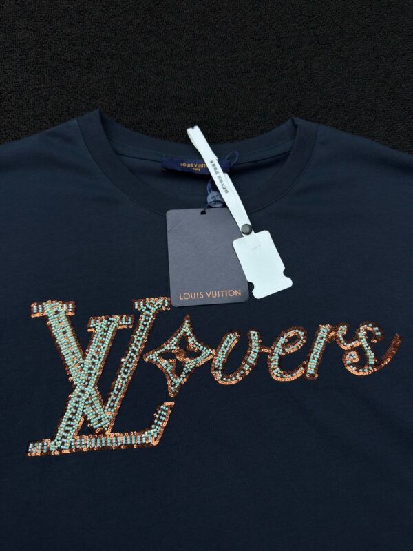 LOUIS VUITTON beaded letter short-sleeved T-shirt - 图片 10