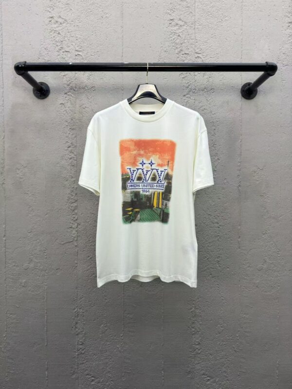 LOUIS VUITTON Rhinestone letter pattern short sleeves