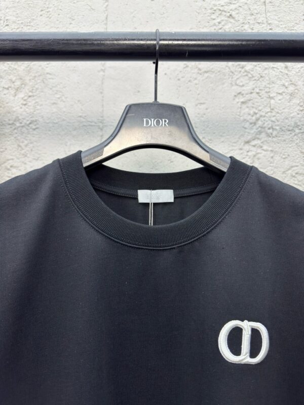 DIOR CD letter-embroidered round collar short sleeves - 图片 5