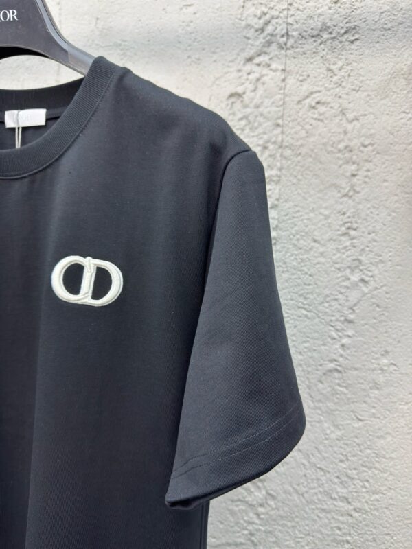 DIOR CD letter-embroidered round collar short sleeves - 图片 7