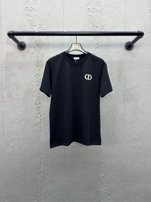 DIOR CD letter-embroidered round collar short sleeves