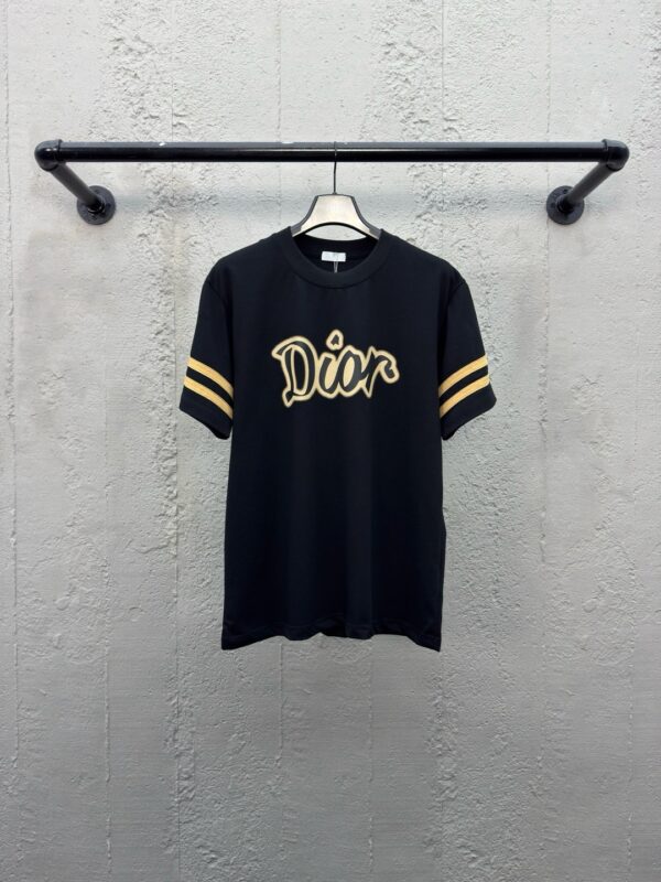 DIOR printed letter sleeves and webbing short sleeves