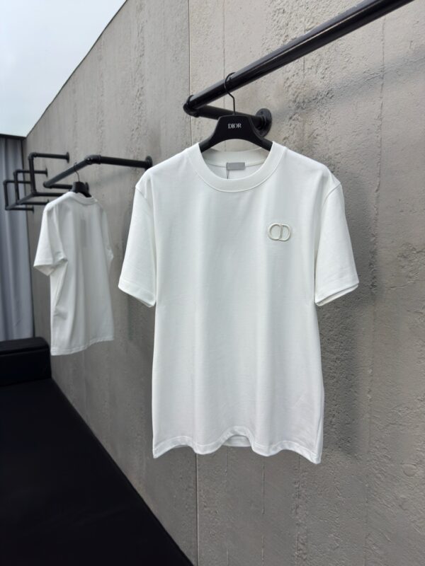 DIOR CD letter-embroidered round collar short sleeves - 图片 3