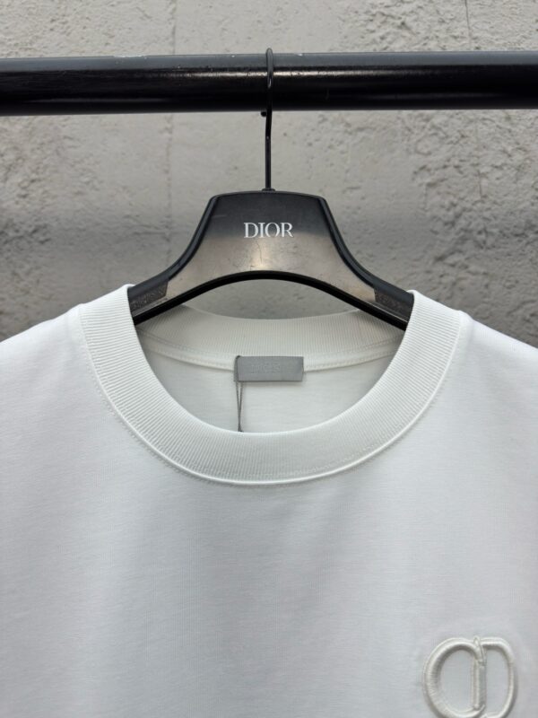 DIOR CD letter-embroidered round collar short sleeves - 图片 9