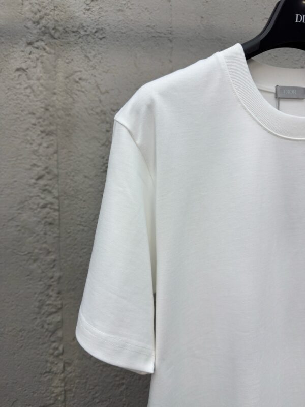 DIOR CD letter-embroidered round collar short sleeves - 图片 5