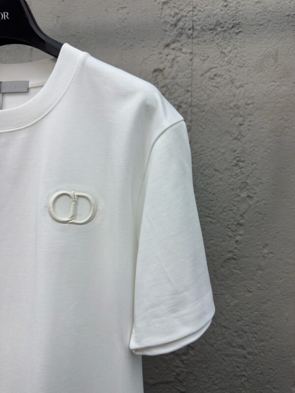 DIOR CD letter-embroidered round collar short sleeves - 图片 6