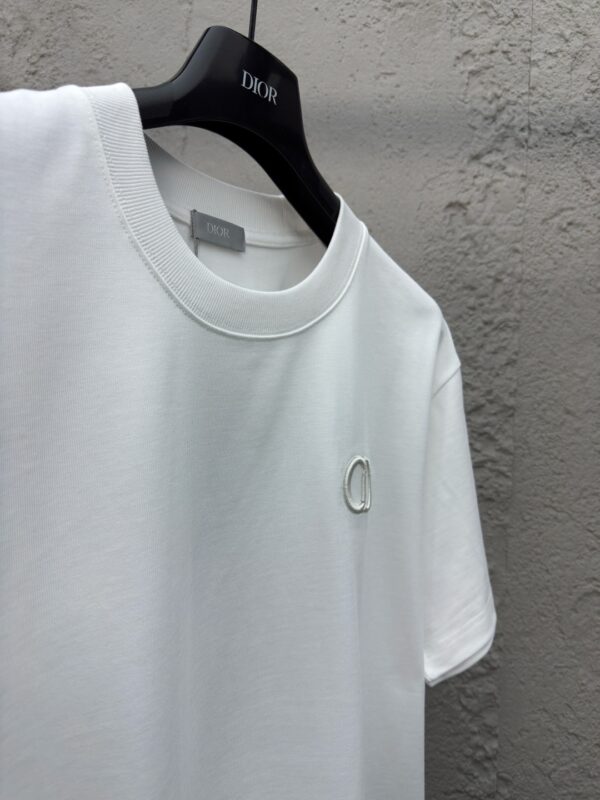 DIOR CD letter-embroidered round collar short sleeves - 图片 10