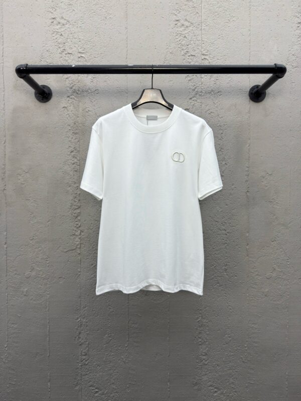 DIOR CD letter-embroidered round collar short sleeves