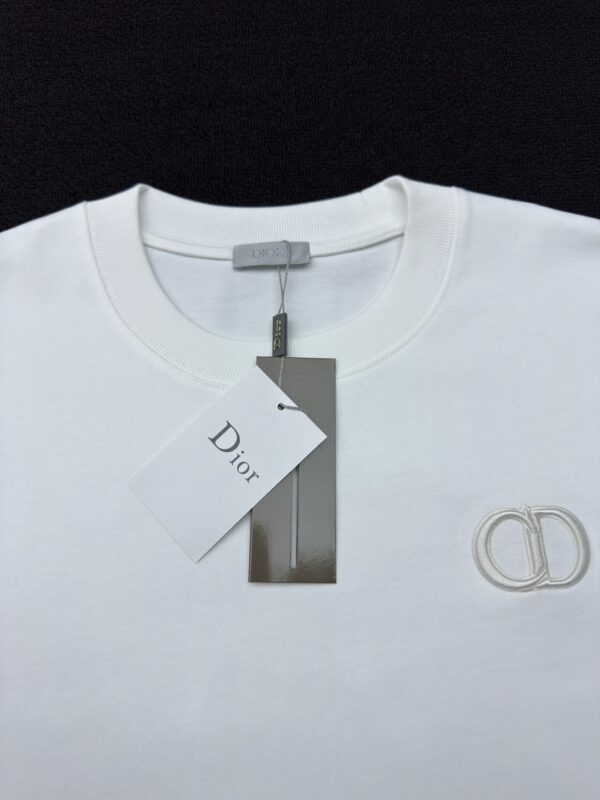 DIOR CD letter-embroidered round collar short sleeves - 图片 11