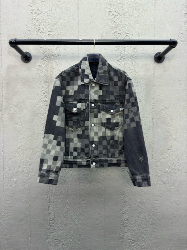LOUIS VUITTON CHECKERBOARD MOSAIC DENIM JACKET