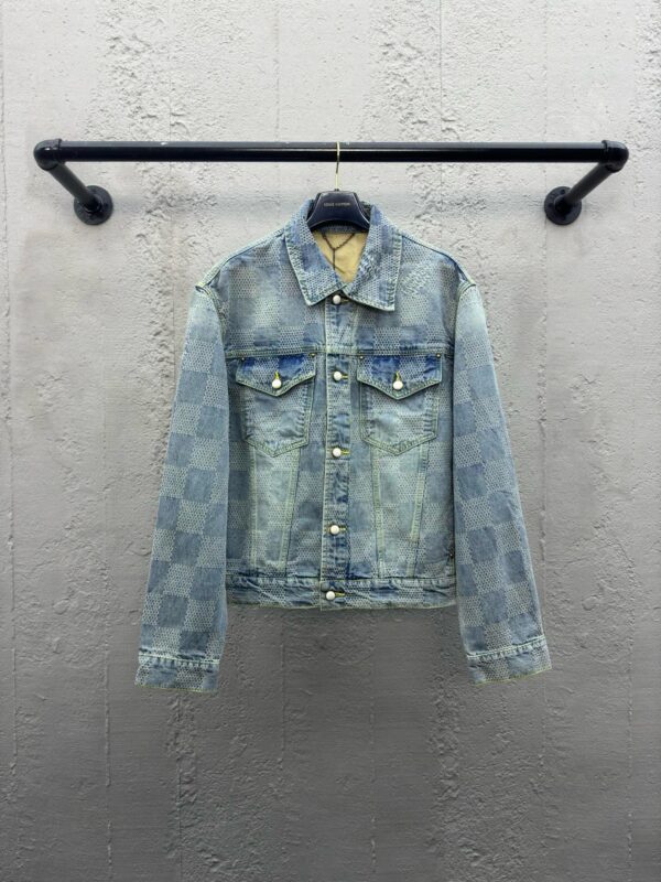 LOUIS VUITTON 3D CHECKERBOARD DENIM JACKET