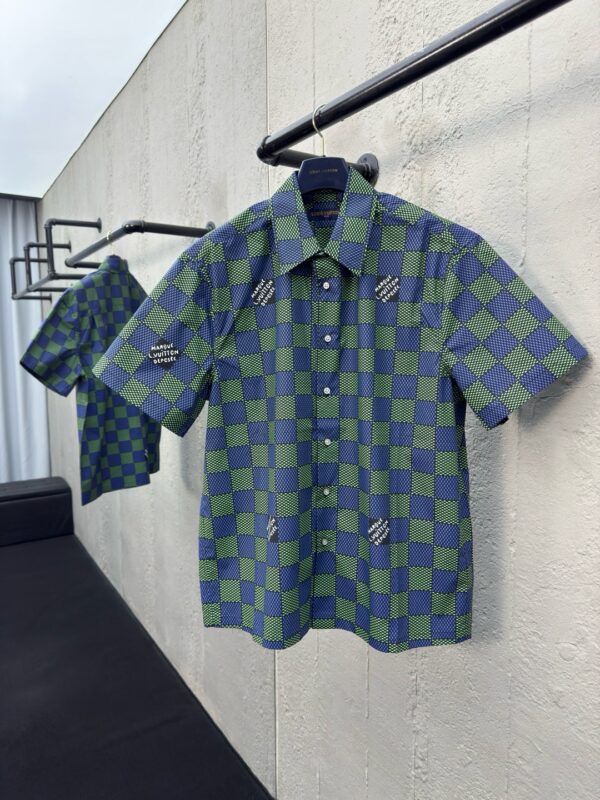 LOUIS VUITTON green checkered short-sleeved shirt - 图片 3