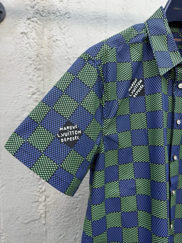 LOUIS VUITTON green checkered short-sleeved shirt - 图片 5