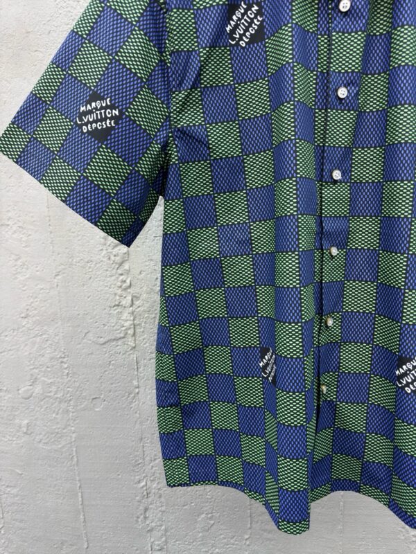 LOUIS VUITTON green checkered short-sleeved shirt - 图片 8