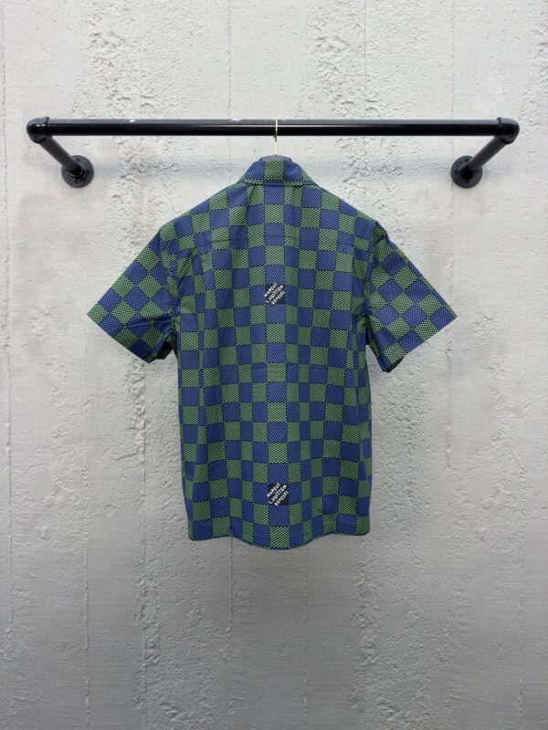 LOUIS VUITTON green checkered short-sleeved shirt - 图片 2