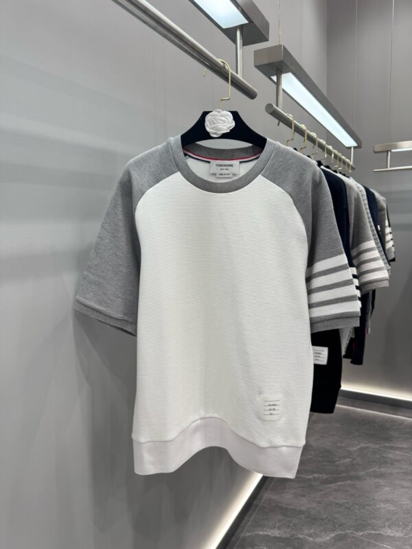 TB23SS Water Ripple Color Contrast Short Sleeve Real Shot - 图片 6