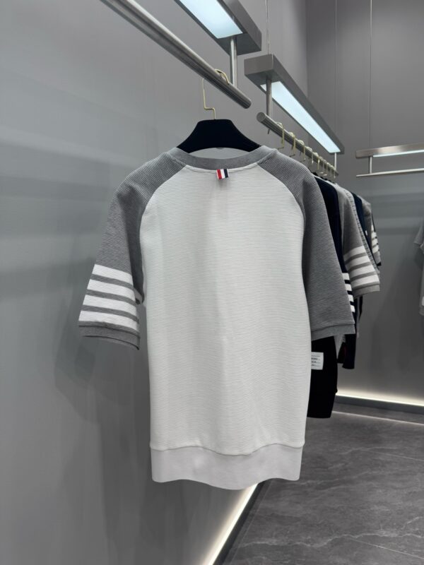 TB23SS Water Ripple Color Contrast Short Sleeve Real Shot - 图片 7