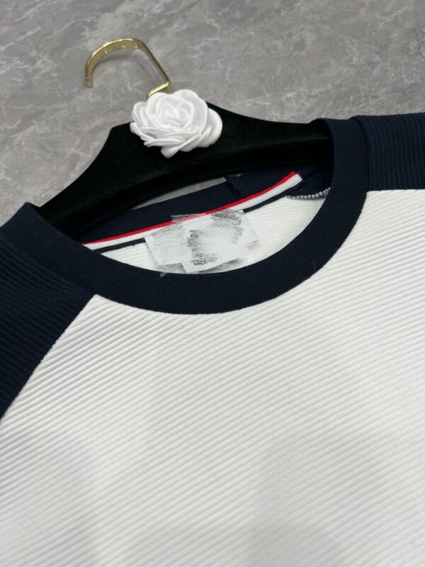 TB23SS Water Ripple Color Contrast Short Sleeve Real Shot - 图片 3